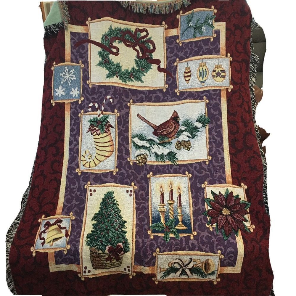 Christmas Fringed Aphgan Throw Blanket Winter